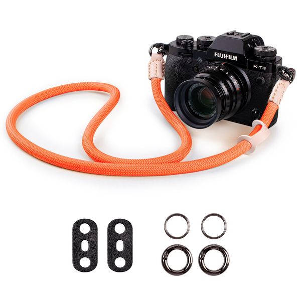 VOVMOEYA Camera Strap,Camera Neck Strap shoulder strap for Fujifilm XS20 XT5 XH2S Nikon Zf Z8 Z30 Canon EOS R6 R7 R8 R10 R50 Sony A6400 A6700 A7C II A7IV Camera Strap Rope - Orange