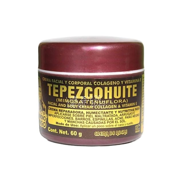 DEL INDIO PAPAGO Tepezcohuite Facial & Body Cream Collagen & Vitamin E 2 oz