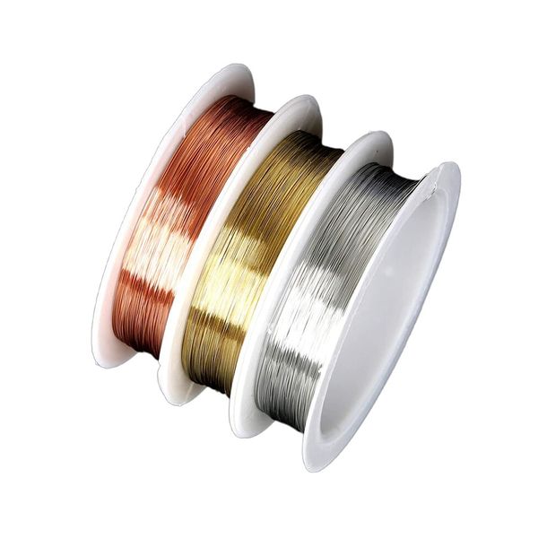 RICISUNG Craft Wire, Accessories, Beading, Accessory Making (Gold Silver Rose Gold Art Wire, Wire Diameter 0.01 inch (0.3 mm) (3 Rolls), Accessory Wire, Handmade Copper Wire, Jewelry Making, Craft Wire, DIY Craft Material, Accessory Parts, Craft Supplies,