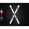 Skis Vinyl Decal Sticker (White, 15cm x 8cm)