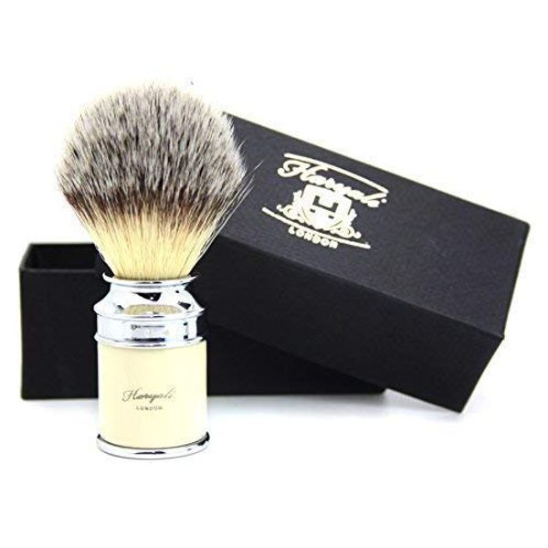 Synthetic Hair shaving Brush Ivory & Silver Drum Handle Men wet shaving shaving Brush Classical box Presant