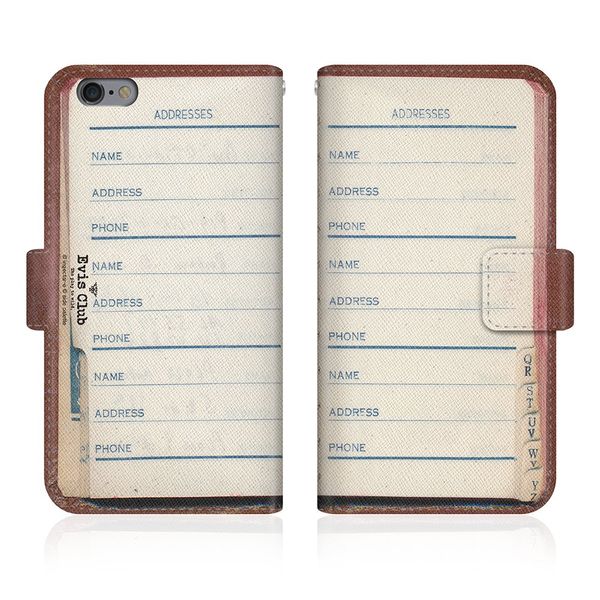 Evis Club 2424 Notebook Type Smartphone Case, Thin, SIM Free, Address Book Design, System Notebook Style, Notepad, Fake