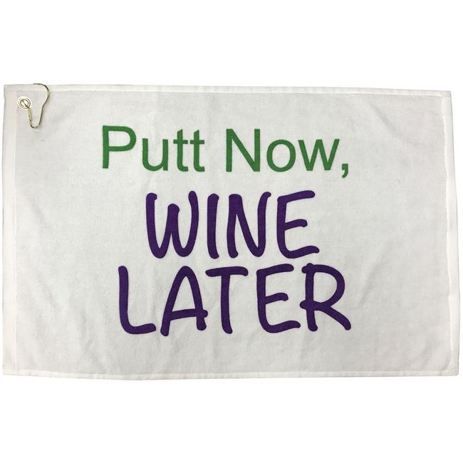 Giggle Golf Putt Now, Wine Later Waffle Golf Towel