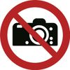 Photographic prohibited sticker, diameter 10 cm (weatherproof)