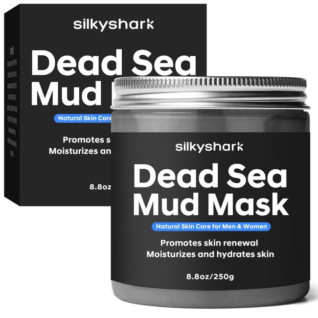 SilkyShark Dead Sea Mud Mask, Revitalize Your Skin with Natural Minerals and Clay, Reduce Pigmentation,Skin Cleansing,Blackhead Removal,Suitable for All Skin Types