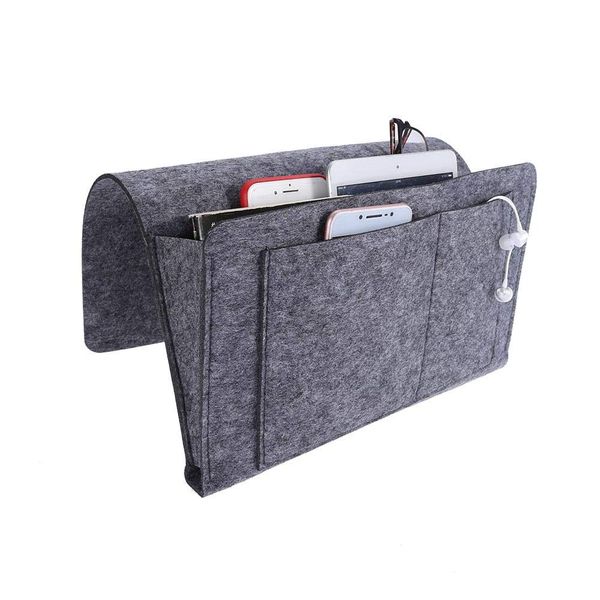 Garsent Fernbedienung Organizer Tasche aus Filz, Bett Sofa Aufbewahrungstasche für Telefon, Buch, Zeitschriften, TV Remote Control