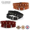 Ancol Comfortable Durable Safe Leather Stud Tan Collar Pet Training Accessory 35-43 cm, Size 4