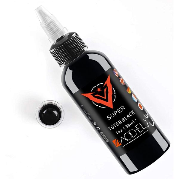 DLD All Purpose Tattoo Ink Pure Black Permanent Tribal Liner Outlining 60ml Stick and Poke Tattoos Microblading Pigment-Vegan (2 Ounce)