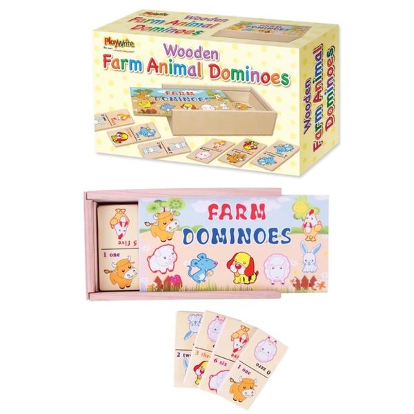 Playwrite Wooden Farm Animal Dominoes