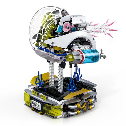 Mechanical Nautilus MOC Building Kit - 1190 PCs Steampunk Model with LED Lights, DIY Creative Project for Adults Teens Gift Idea