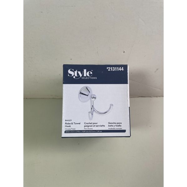 Style Selections Bailey Robe & Towel Hook in Chrome Double Hook #2131144