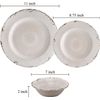 Crackle Design , cream color, melamine dinnerware, 12pcs, set for 4