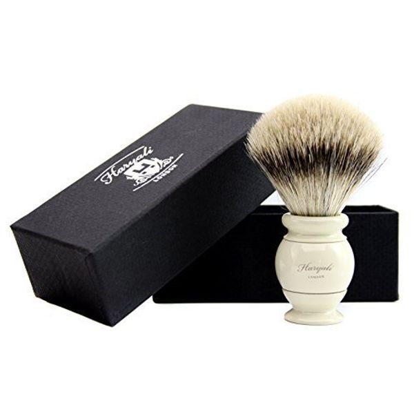 Men's Shaving Brush(Badger Looking) with Sliver Tip Hair and Ivory Colour base.