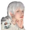 M Grande DY64C Premium Wig, (Created by Top Stylist), 6-Piece Set, Cool, Men's, Wig, Short, Cool, Hair, Natural, Face Shrinking, Full Wig (White Layer Wolf DY64C)