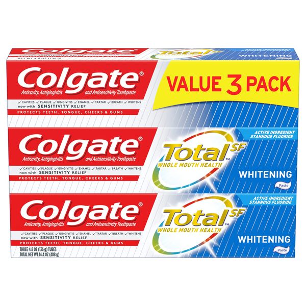 Colgate Total Whitening Toothpaste - 4.8 ounce (3 Pack)