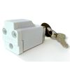 2 Pack Sliding Window Stopper Lock with 2 Keys - for Thickness 1/4" Small Frame Edge Clamp, Adjustable Window Locks Security Window Stoppers (White)