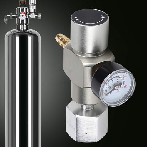 2-in-1 Mini CO2 Gas Regulator Soda Pressure Gauge with Adapter 3/8in to TR21.4 for Sodastream