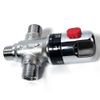 BOVZOR Thermostatic Shower Mixing Valve Replacement, Solid Brass Temperature Control Valve with NPT Thread & Fahrenheit Scale (Silver)
