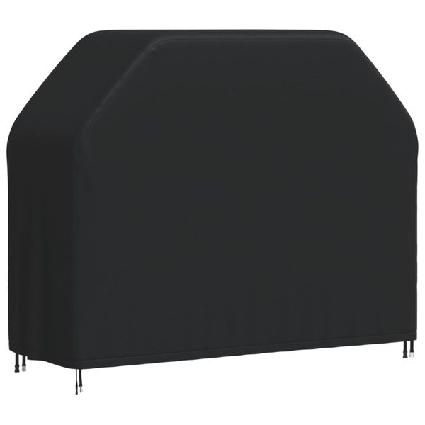 'vidaXL 420D Oxford BBQ Grill Cover - Black Waterproof and UV-Resistant Outdoor Protection - Windproof Design with Fasteners and Drawstring