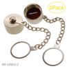 2-Pack Protective Metal Covers w/Chains for UHF SO-239 and N-Type Jacks
