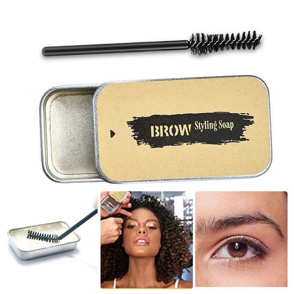 gel sopracciglia,Eyebrow Soap Kit,brow pomade,eyebrow gel clear,Brows Styling Soap,Long Lasting Waterproof Smudge Proof Eyebrow Styling Pomade for Natural Brows