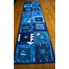 Batik Quilted Fabric Patchwork Table Runner in Shades of Blue
