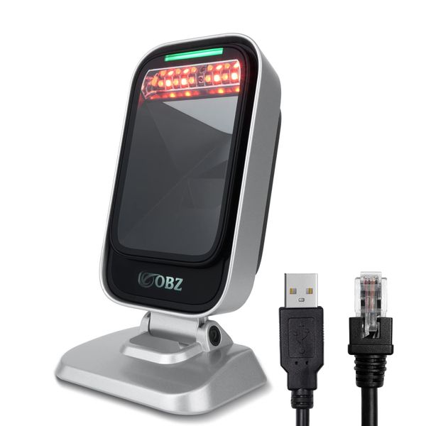 1D 2D QR Barcode Reader, Omnidirectional Barcode Scanner for Medical GS1 POS System Handsfree Automatic Sensor Scan Omnidirectional Compatible with Windows, Android, Linux, MAC Sensor Pixel 1280 USB Ultra Wide Angle Scan Window POS PC Desktop Super Bookst