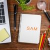 SAM Rubber Stamp Size 1/2" Tall x 1-1/2" Wide