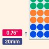 2000 Pieces - 2cm Coloured Dot Stickers, Sticky Dots Labels, 4 Assorted Colours