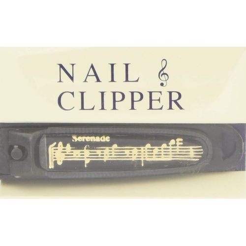 Nakano NC-65/GF/BL Nail Clippers, Sheet Music Pattern, Black