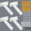 Floating Shelf BracketsWhite T Bracket for Shelves Heavy Duty Hidden Joint An...