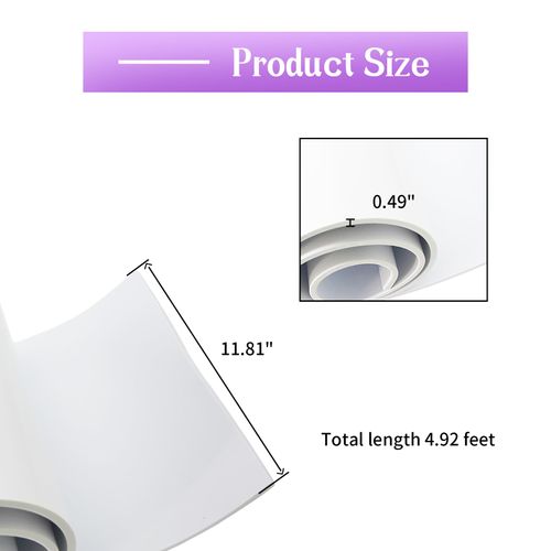 MXCELL Foam Sheets with Adhesive Backing, 11.81 in x 59 in x 1/2 in White Closed Cell Neoprene Cushion Mat EVA Foam Insulation Padding Soundproof Sheet Rolls for Crafts DIY Projects, Easy to Cut