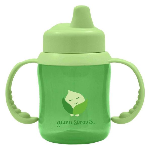 green sprouts Non-spill Sippy Cup | One-way valve for easy transition from bottle | Prevents leaks & encourages sucking, Firm spout made from safer plastic, Dishwasher safe