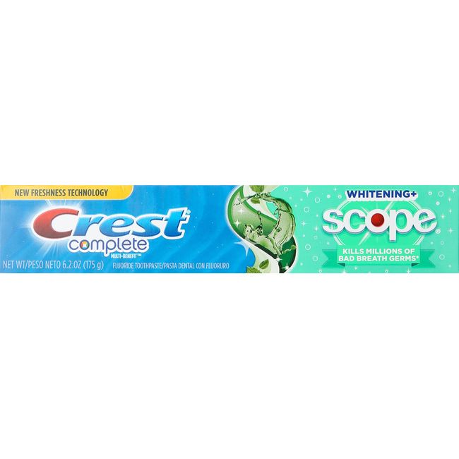 Crest Complete Multi-Benefit Whitening + Scope, Minty Fresh Striped Toothpaste - 6.2 Oz