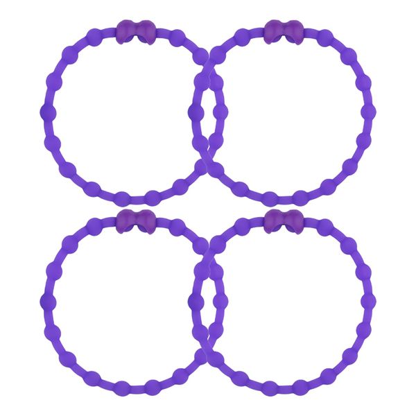 Purple PRO Hair Ties: Easy Release Adjustable for Every Hair Type PACK OF 4