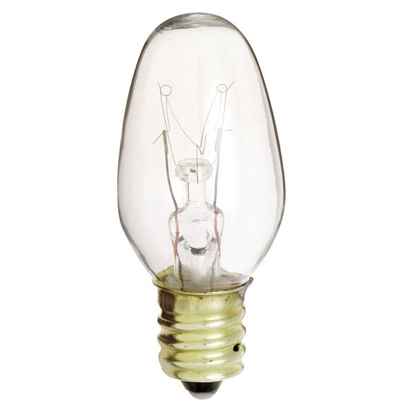 Satco S3902 130V Candelabra Base 7-Watt 7C7 Night Light Bulb, Clear