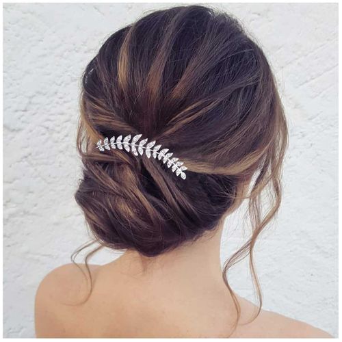 Yheakne Crystal Bridal Hair Comb Silver Crystal Leaf Hair Piece Rhinestone Wedding Headpieces Shine Bride Side Comb Wedding Hair Accessories for Bride and and Bridesmaids (Silver)
