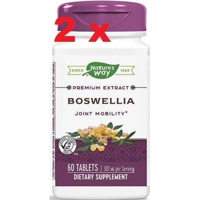 2 x Nature's Way Boswellia Tablets 60  for Joints Mobility