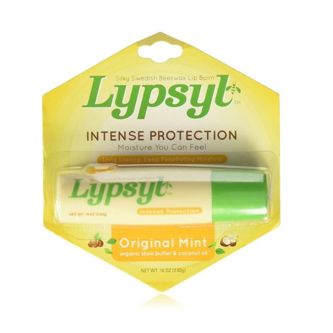 LYPSL Silky Swedish Beeswax Lip Balm .10 oz, Mint Flavor. W/ Organic Shea Butter