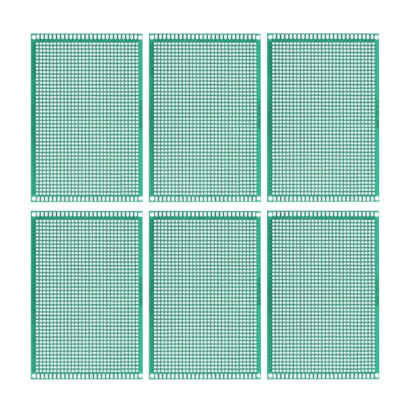 sourcing map PCB Board Single Sided Printed Circuit Prototyping Boards Plated Through Holes for DIY Soldering Electronic Projects, 80mmx120mm, Pack of 6