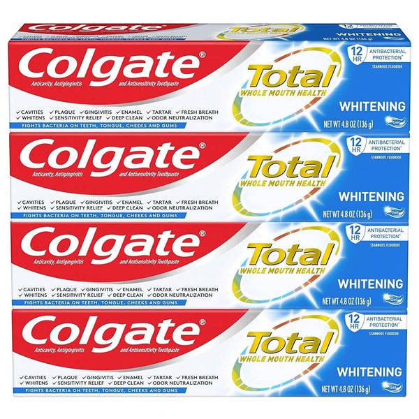 Colgate Total Whitening Toothpaste with Stannous Fluoride and Zinc, Exclusive, W