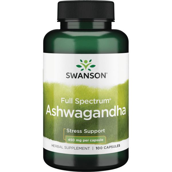 Swanson Ashwagandha Root Capsules- 450 mg- 100 Count.