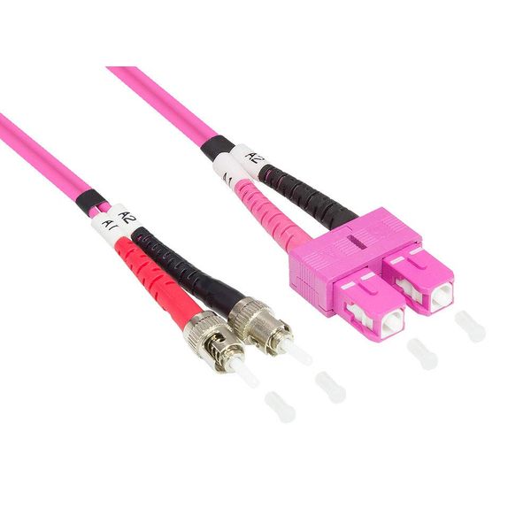 kabelmeister® Patch Cable Fibre Optic Duplex OM4 (Multimode, 50/125) SC/ST, 1 m