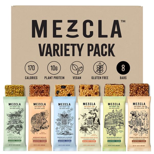 Mezcla Vegan Chocolate High Protein Bars Gluten Free Plant Based Non GMO No D...