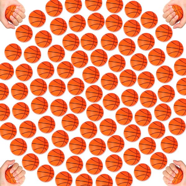 120 Pcs Mini Basketball Soft Foam Stress Balls Small Squeeze Basketball Toys 1.6 inch Bouncy Ball for Anxiety Stress Relief Party Favor Decoration School Reward Present Game