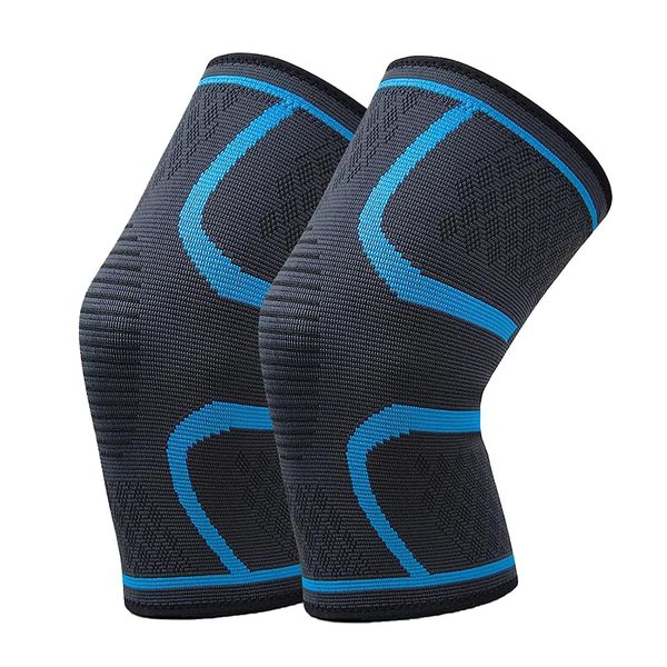 SONGQEE Knee Support Brace 2 Pack, Compression Knee Sleeve Support for Arthritis, Meniscus Tear, ACL, Pain Relief, Ligament Injury, Weightlifting, Running, Sports, Kneepads for Men Women(XL)