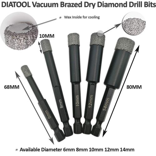 SHDIATOOL Diamond Drill Bits 2PK 8mm Hex Shank Quick Change for Porcelain Tile Ceramic Marble
