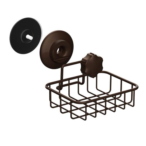 SANNO Suction Cup Soap Holder, Soap Dish Saver Tray Bar Soap Rack Sponge Holder for Shower Wall, Bathroom, Tub and Kitchen Sink Bathroom, Sink Stainless Steel Brown
