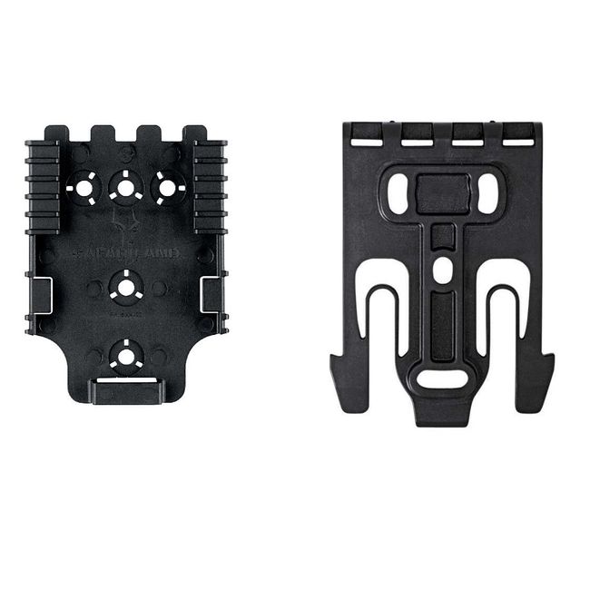 Safariland QUICK-KIT1-2 Quick Locking System QLS Platform Kit for Quickly Attaching Duty Holsters and Accessories - 1 Male and 1 Female Quick Release Kit, Level 1 Retention | Black