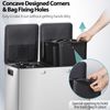 2×8 Gal Dual Trash Can Double Compartment Trash Garbage Can for Kitchen Silver